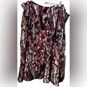 18W Judith Hart Maxi Skirt Brown and Red abstract